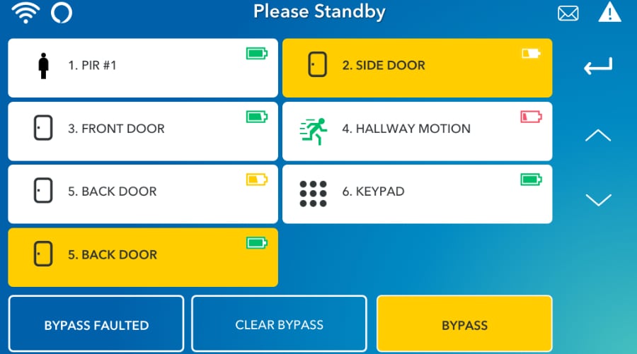 Colorado Springs security system command screen.